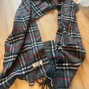 Burberry Charcoal and Black Cashmere Scarf